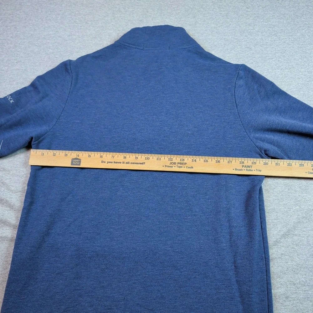 Criquet Mens M Quarter Zip Weekender Pullover Blue Heather Modal Silverock Logo